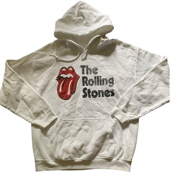 Rolling Stones Hoodie Size Large White with Red Tongue - Picture 5 of 5